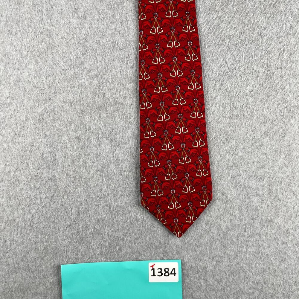 Brooks Brothers Makers Neck Tie Red Bears ALL Over Print Silk